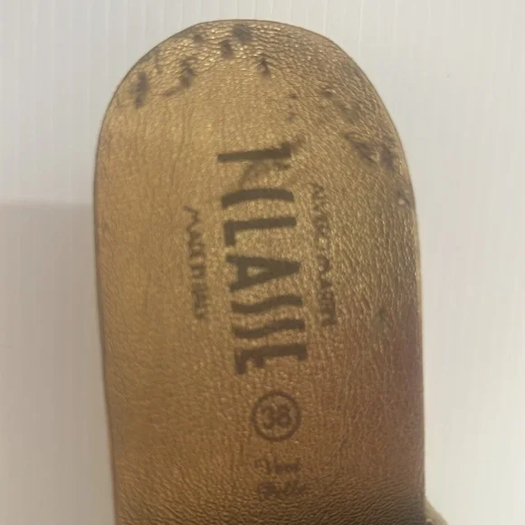 Alviero Martini Sz 38/US 7 1A Classe Italy Wedge Slip On Mules Spain Cork Map - Picture 10 of 10